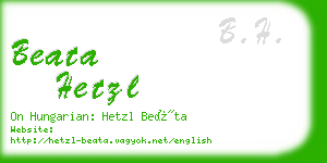 beata hetzl business card